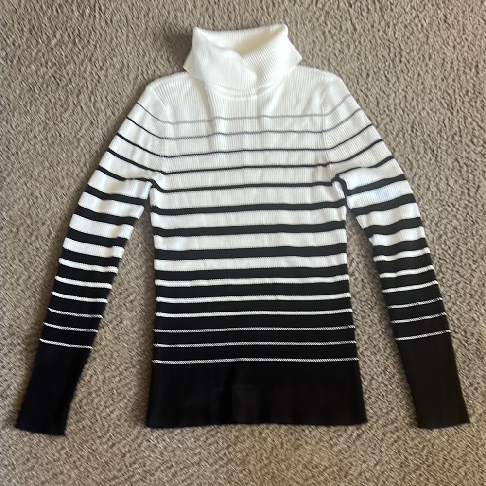 Striped Black and White Ribbed Sweater